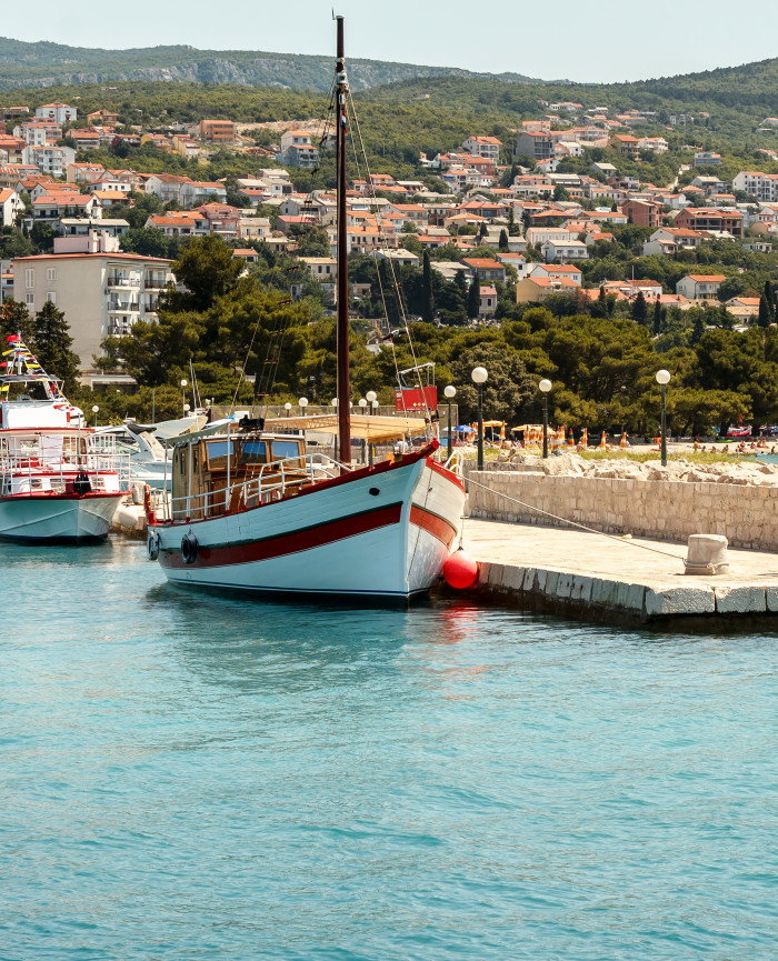 two cruise boats on pier